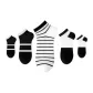 5 Pack (2 Black, 2 Black White, 1 White Stripes)