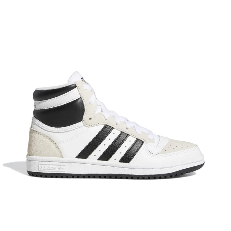 Adidas Originals Top Ten Anti Slip Wear Resistant Mid Top Kids' Skateboarding Shoes White Black Teenagers-2
