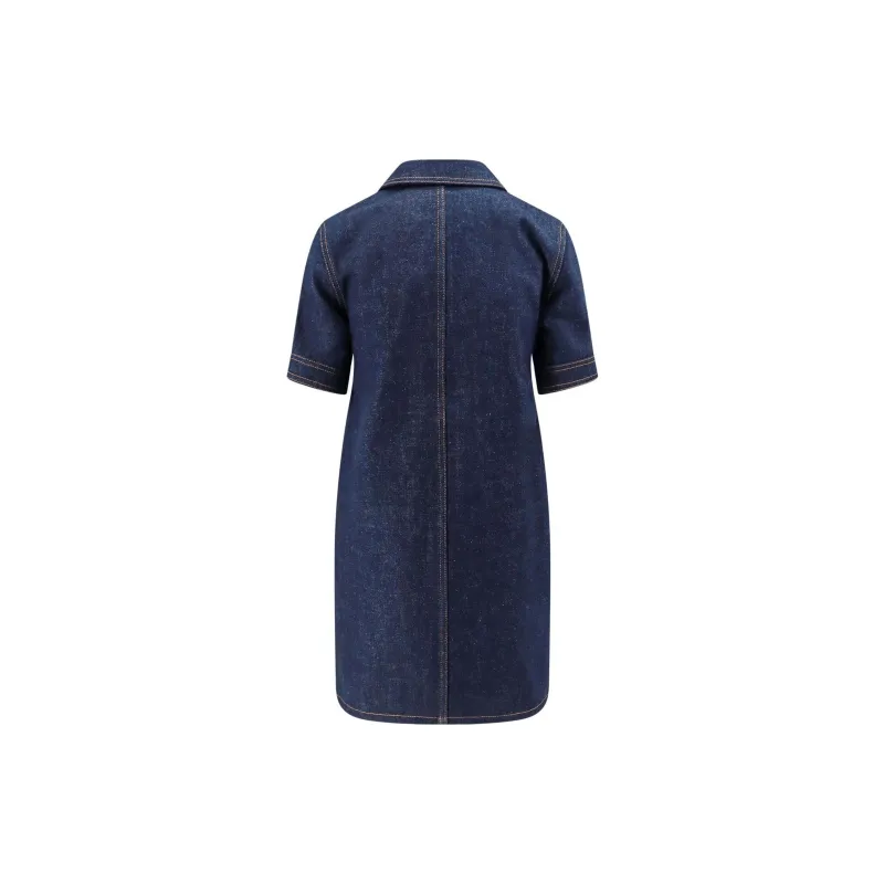 CELINE Workwear Mini Dress In Rinsed Wash Denim-1