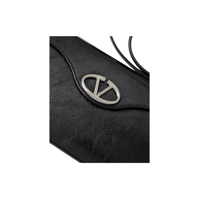 Valentino GARAVANI Shiny Calfskin Crossbody Bag Shoulder Bag Mini Women's Black-5