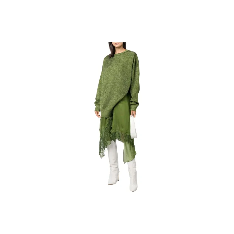DIESEL Long-Sleeved Dresses Women's Green-1