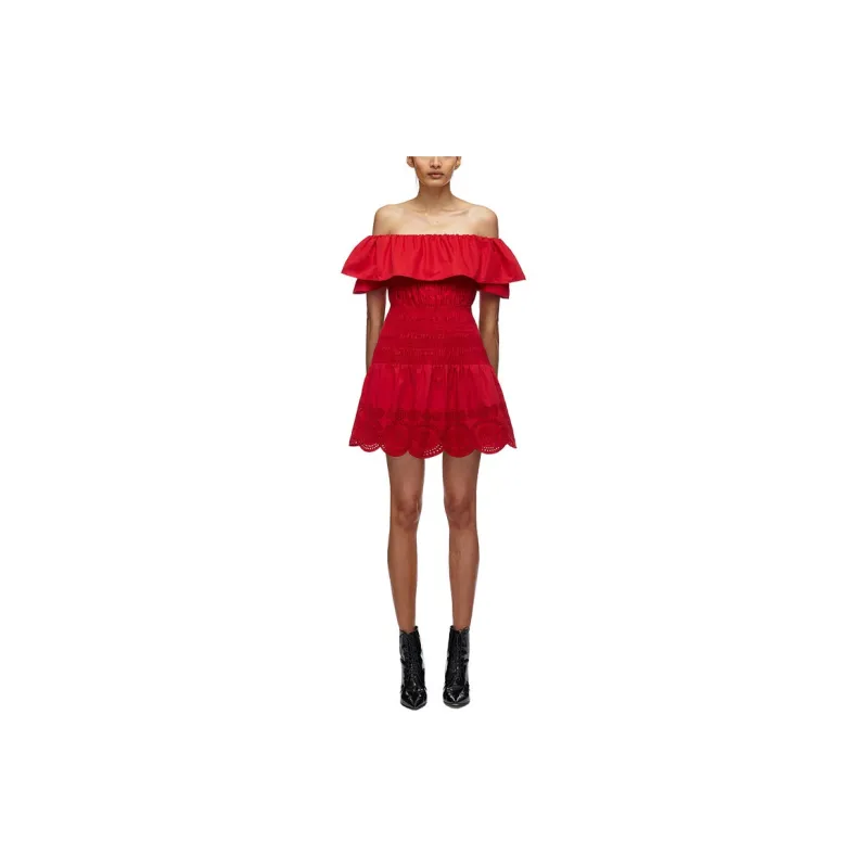 Self-portrait Sleeveless Dress Women's Red-5