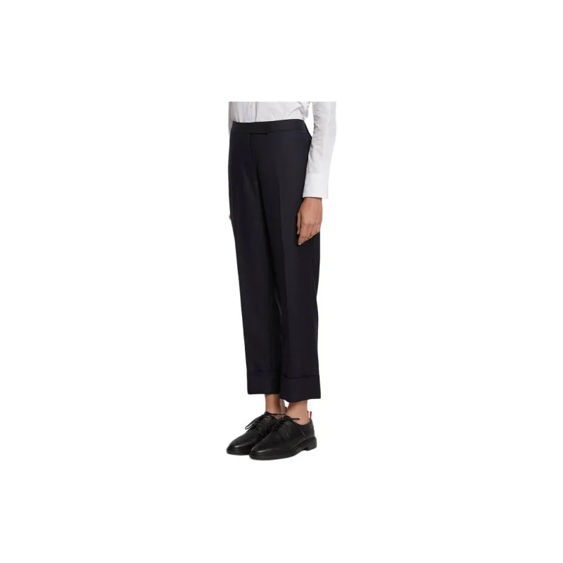 THOM BROWNE Super 120s Cropped Wool Trousers-3