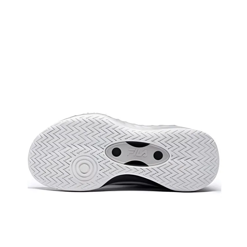 FILA KIDS Slip Resistant, Rebound, Breathable, And Supportive Low Top Children's Basketball Shoes White Black Unisex-6
