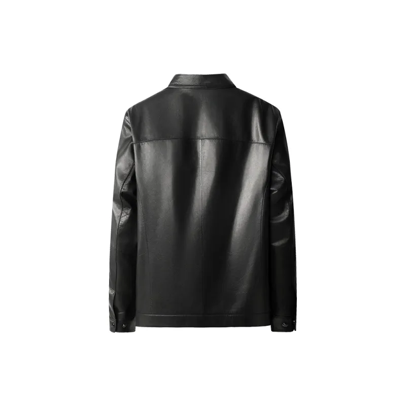 PIERRE CARDIN Leather Jacket Men's Black-1