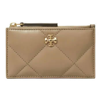 TORY BURCH Kira Nappa Leather Card Holder Women's Taupe