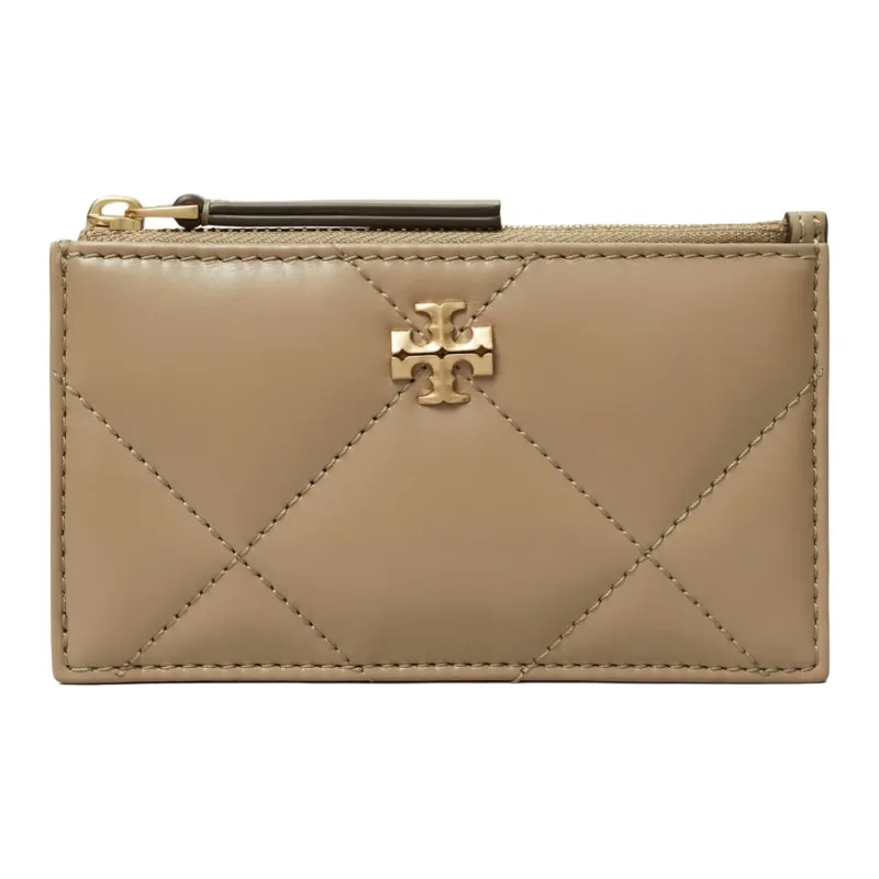TORY BURCH Kira Nappa Leather Card Holder Women's Taupe-0