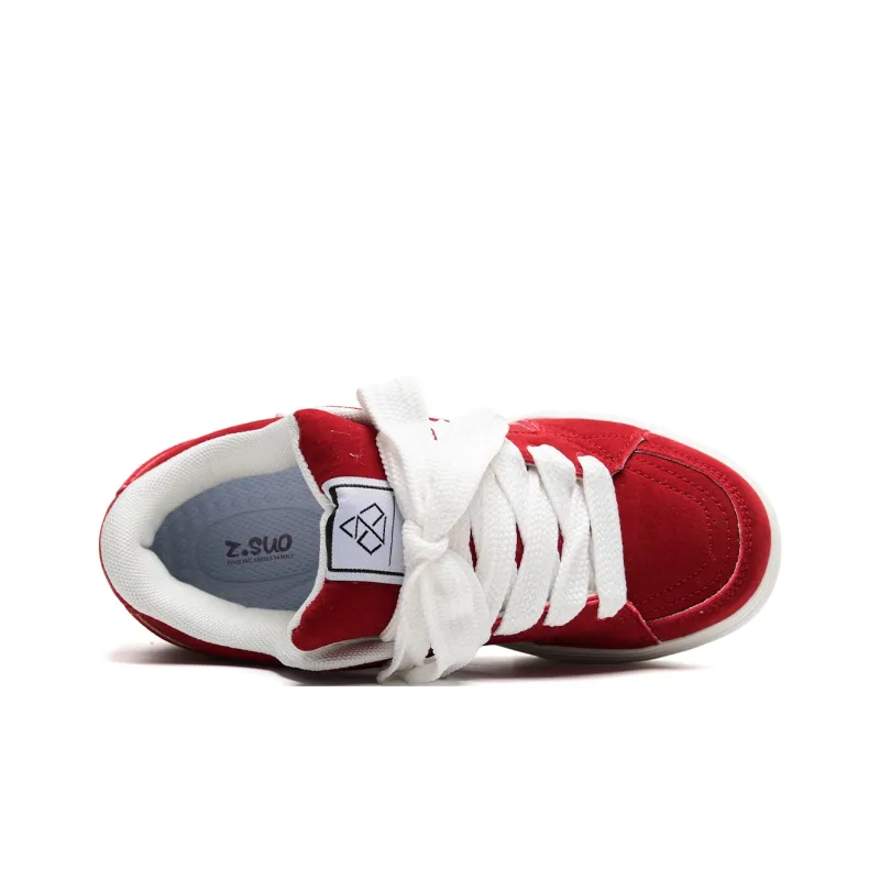 Z.SUO Height Increasing Coverage Low Top Skateboard Shoes Unisex Red Box Included-5