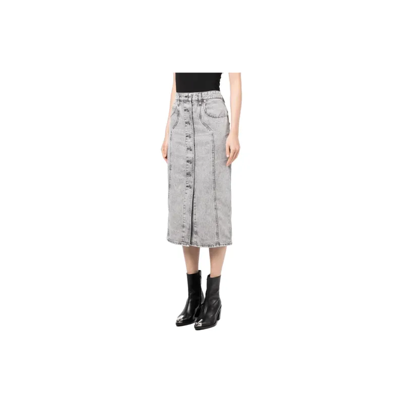 ISABEL MARANT Denim Long Skirts Women's Light Gray-2