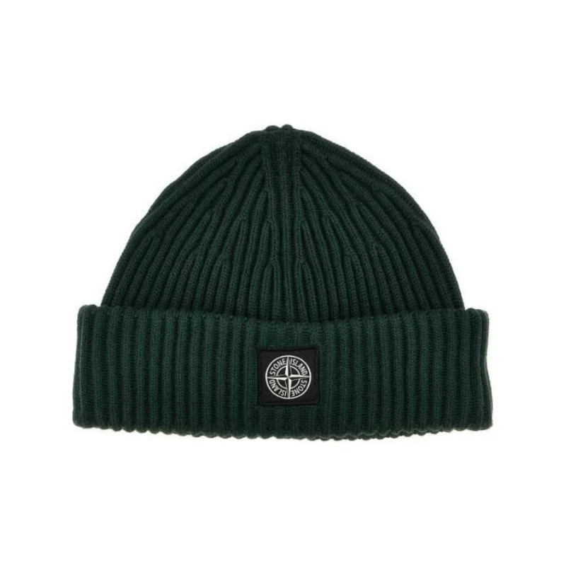 STONE ISLAND Compass Patch Knitted Beanie-0