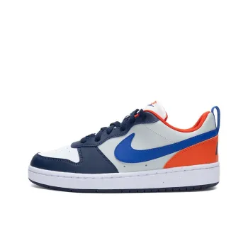 Nike Court Borough Breathable Low Top Kids' Skateboarding Shoes White Blue Teenagers