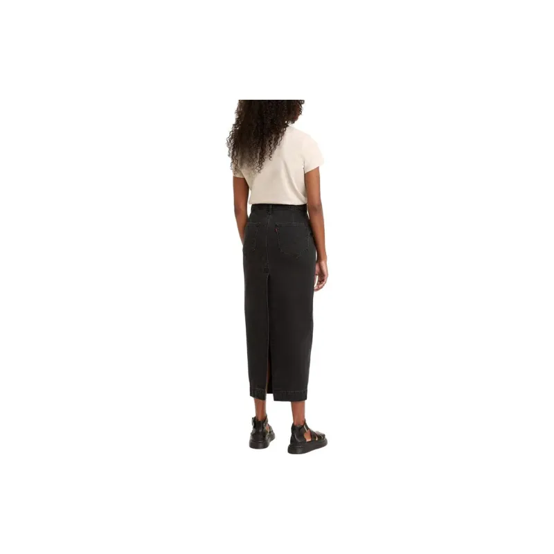 Levis Levis/Levi's SS23 WellThread Series Denim Long Skirts Women's Black-2