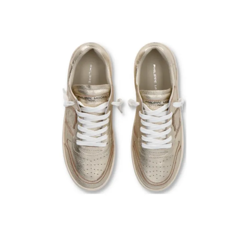 PHILIPPE MODEL Abrasion Resistant Low Top Skateboard Shoes Women's Gold-4