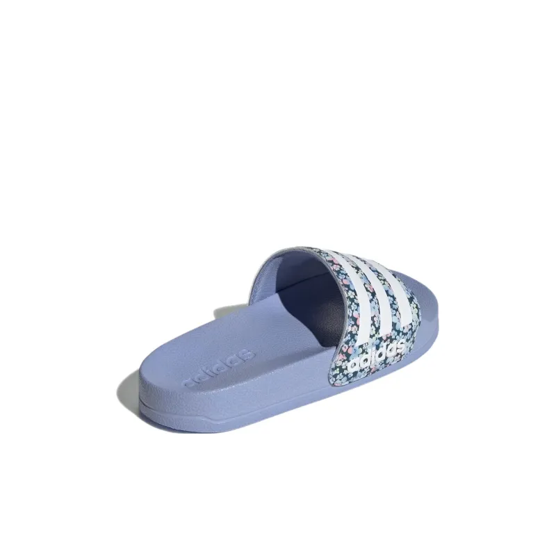 Adidas ADILETTE SHOWER Anti Slip Wear Resistant Children's Sandals Blue White Black Kids'-3