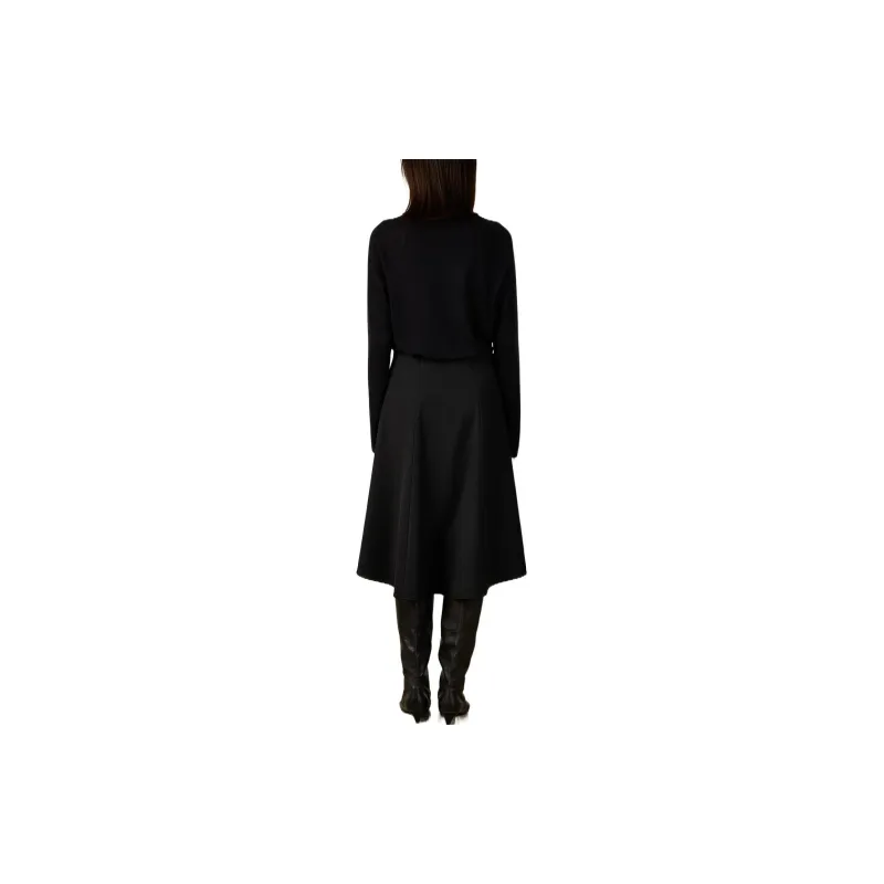 CLEANFLOW Casual Long Skirts Women's Black-3