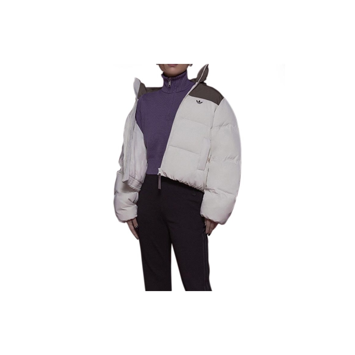【ADIDAS】Originals Women's Down Jacket Wonder White★追跡可 Adidas Originals Clover Series Outfit Down Jacket Women's