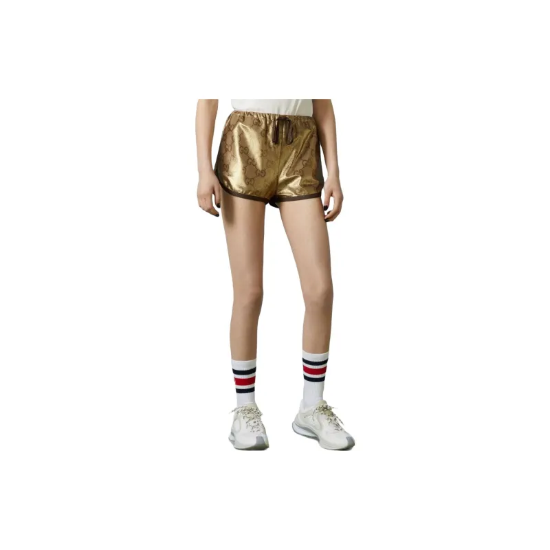 GUCCI Metallic Monogram Drawstring Shorts-2