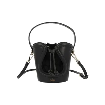Valentino Sheepskin Bucket Bags Shoulder Bag Crossbody Bag Handbag Women's Black