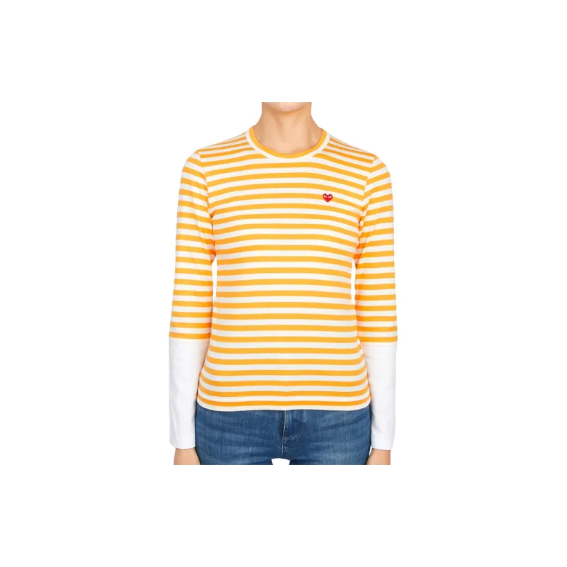 CDG Play T Shirts Women's Yellow-1