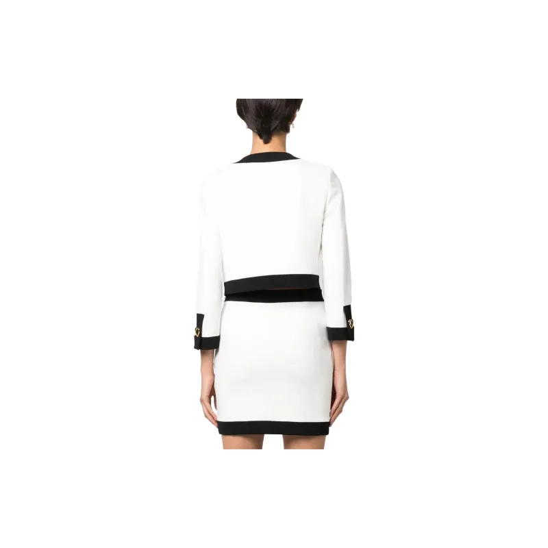 MOSCHINO Heart Embellished Long Sleeved Cropped Jacket-2