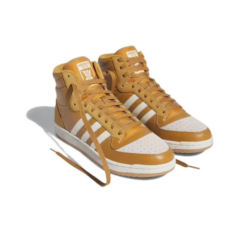 Adidas Originals Top Ten Abrasion Resistant High Top Kids' Skateboarding Shoes Yellow White Teenagers-2