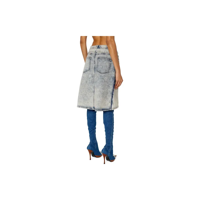 DIESEL Rehab Denim Short Skirts Women's Washed Blue-3