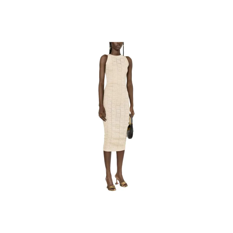 BALMAIN Monogram Mesh Midi Dress-1