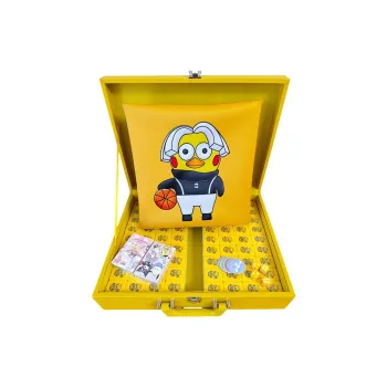 Imono Hand Crafted Mahjong Set For Home Use Yellow Koon Cartoon Style Cute Design Board Games
