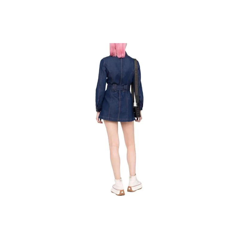 DIESEL Long-Sleeved Dresses Women's Blue-1