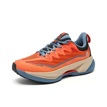 QIAODAN Imperial Mountain Anti Slip Wear Resistant Low Top Trekking Shoes Men's Orange Blue