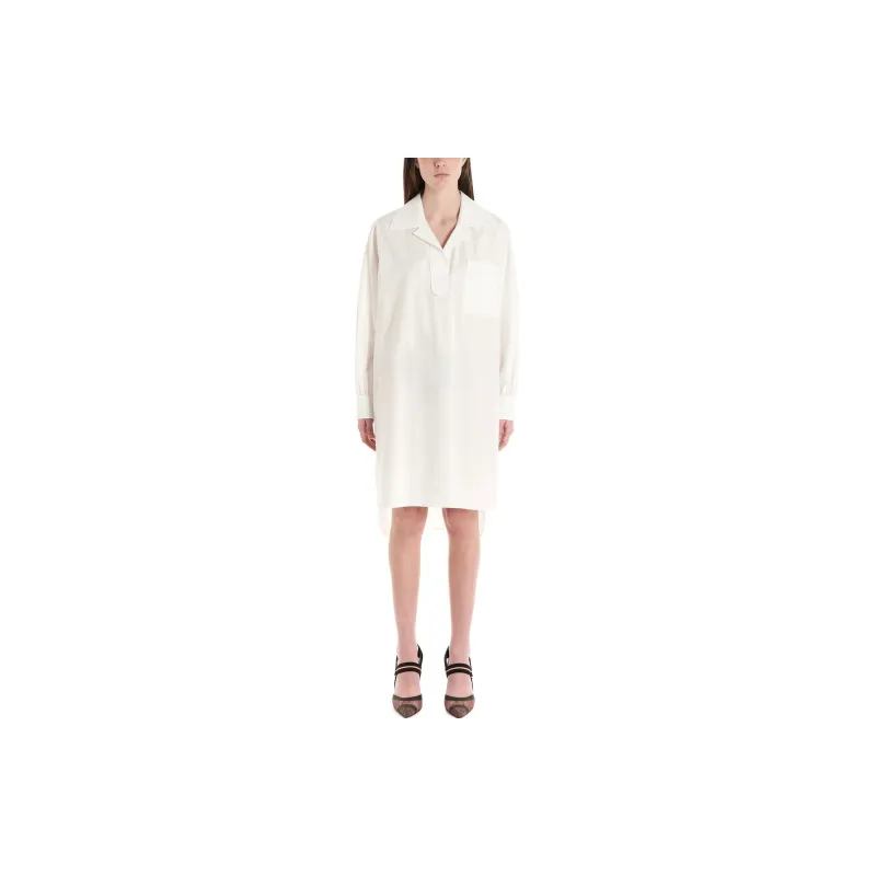 FENDI Long Sleeved Dress Women's White-3
