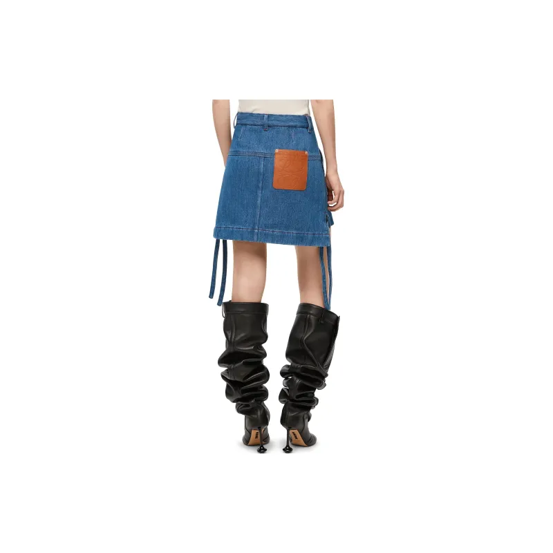 LOEWE Denim Short Skirts Women's Blue-2