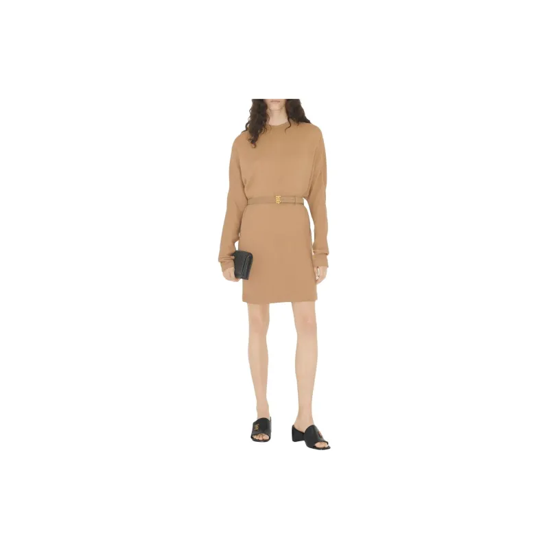 Burberry Belted Waist Long Sleeved Mini Dress-1