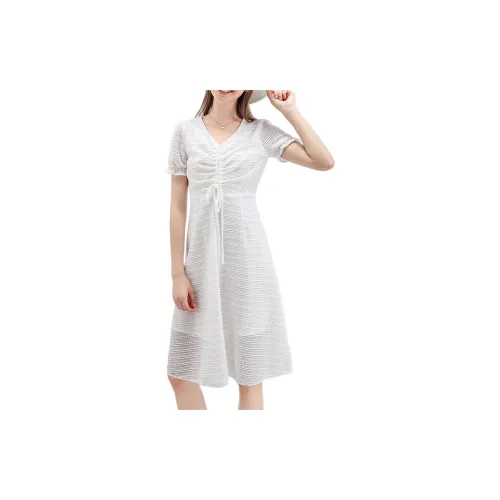 FOREVER 21 Short-Sleeved Dresses Women's White