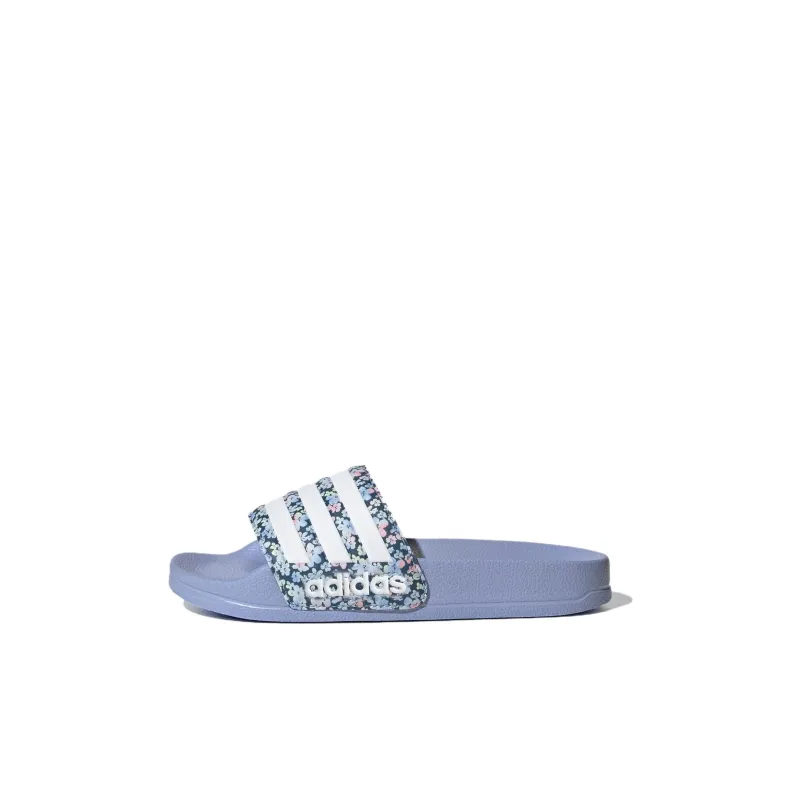 Adidas ADILETTE SHOWER Anti Slip Wear Resistant Children's Sandals Blue White Black Kids'-0