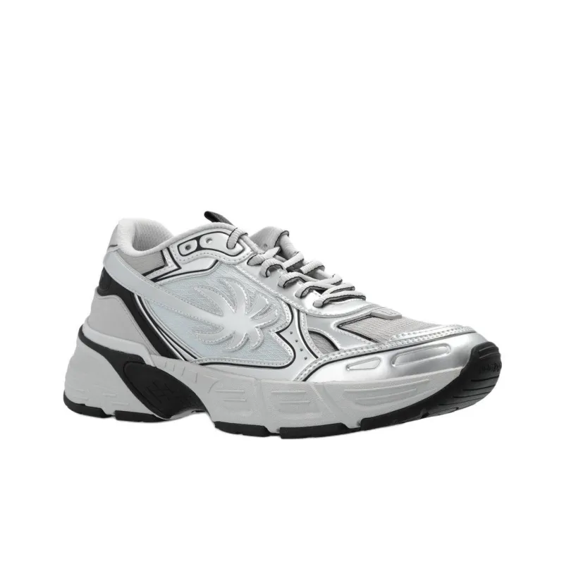 PALM ANGELS Metallic Effect Palm Patch Sneakers-2