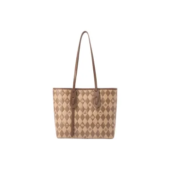 SEM/R Synthetic Leather Tote Bag, Shopping Bag, Shoulder Bag Women's Grey Tones/khaki/fantasy Pink