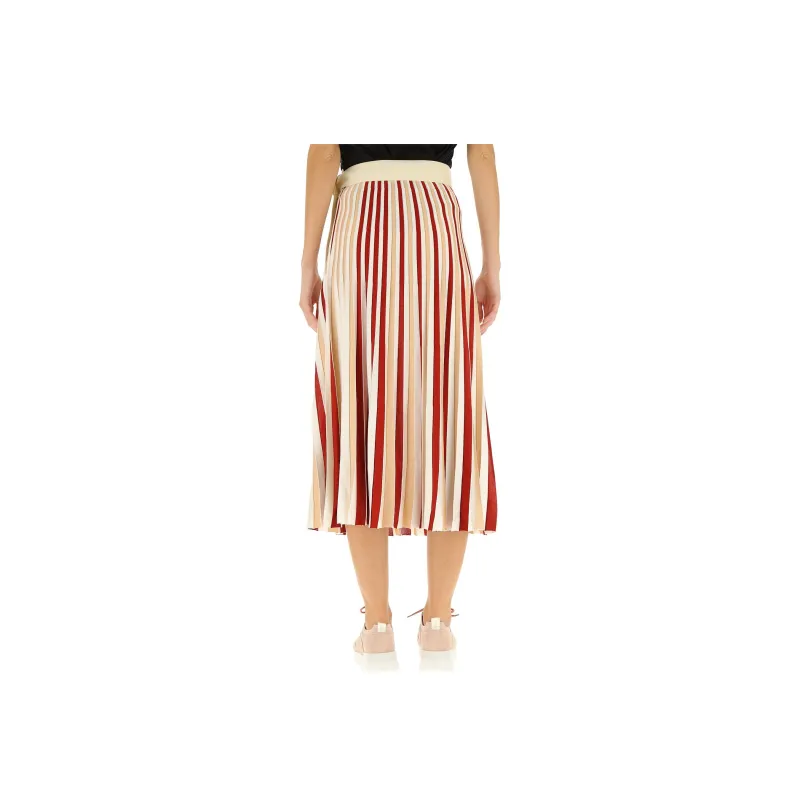 Moncler Striped Midi Skirt 'Ivory'-3