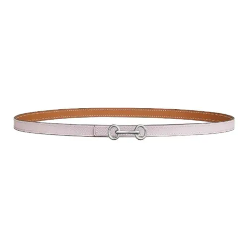 HERMES Metal Leather Belts Women's Gold/Light Purple Width: 1.3cm