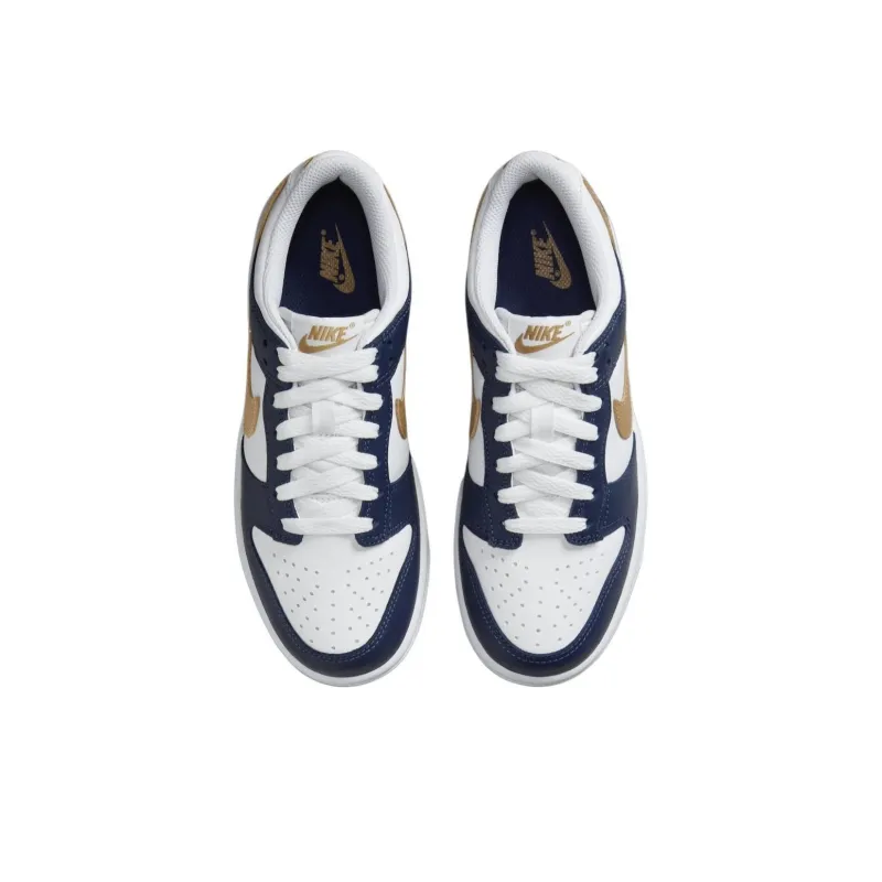 Nike Dunk Anti Slip Wear Resistant Low Top Kids' Skateboarding Shoes White Blue Kids'-3