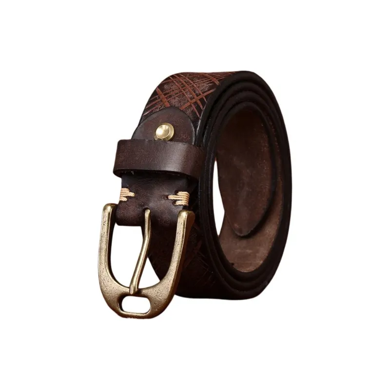 JEANSWEST Cow Leather Leather Belts Men's 3.8cm-0