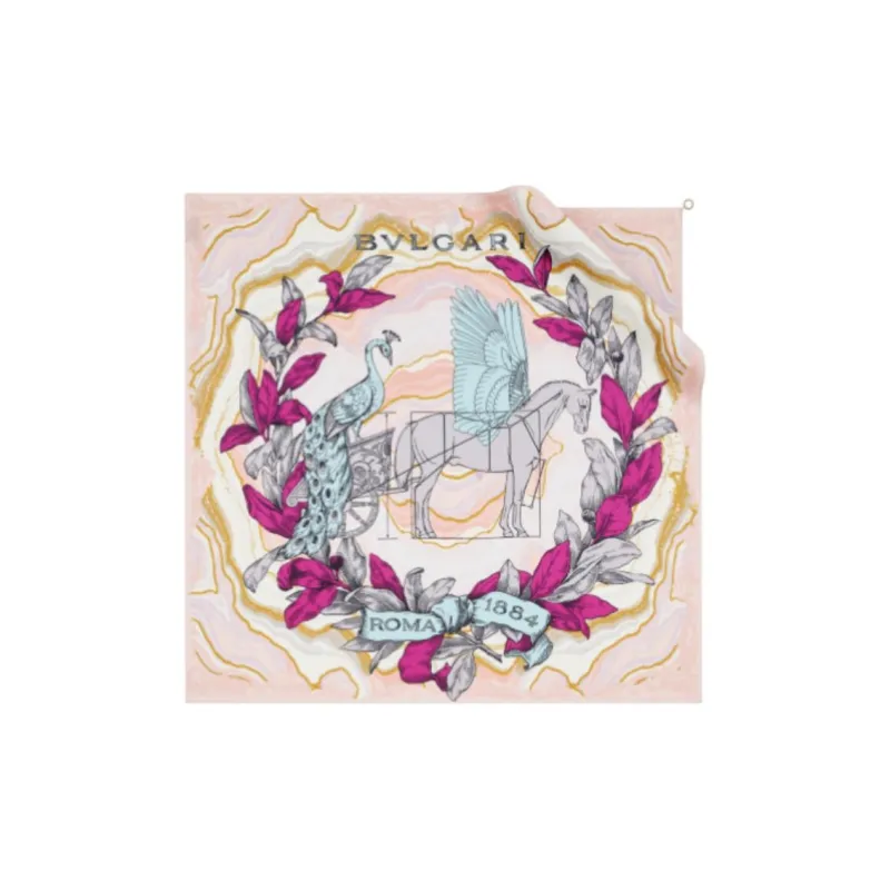 BVLGARI Silk Silk Scarves Women's Pink Purple-0
