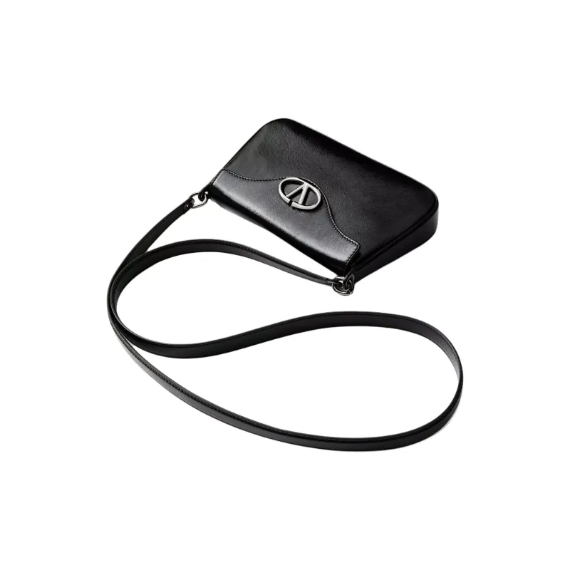 Valentino GARAVANI Shiny Calfskin Crossbody Bag Shoulder Bag Mini Women's Black-4