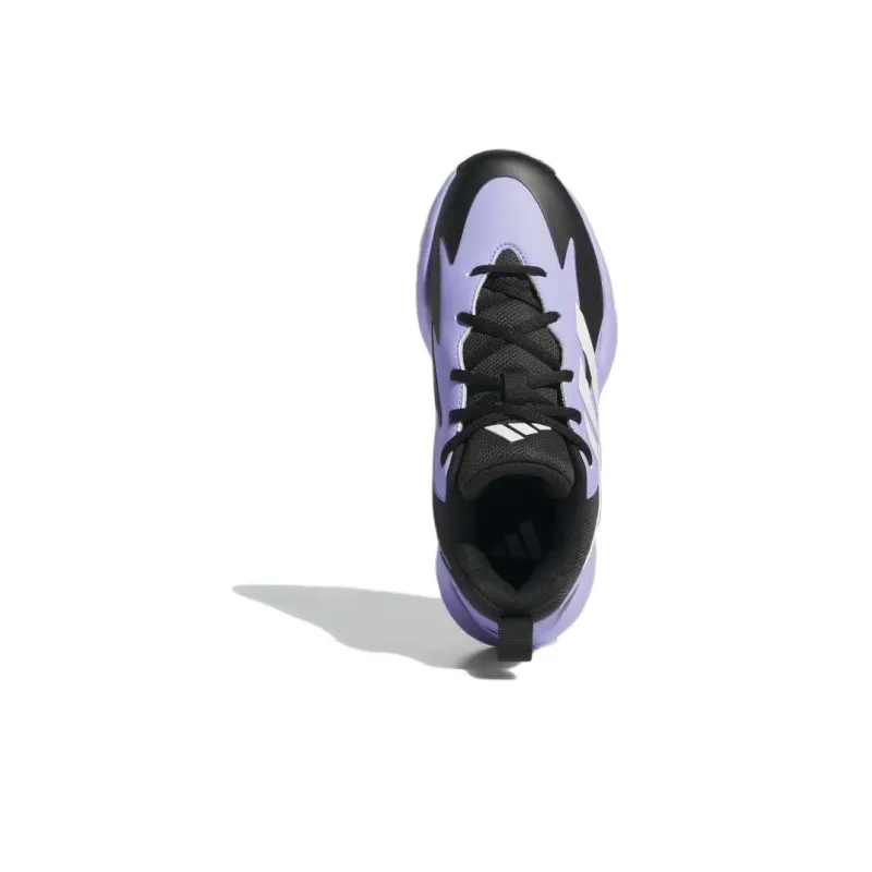 Adidas Cross Em Up Anti Slip Wear Resistant Low Top Children's Basketball Shoes Black Purple Kids'-3