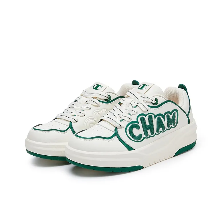 Champion School Team Shoes 2.0 Low Top Skateboard Shoes Men's Milk White/Ivy Green-2