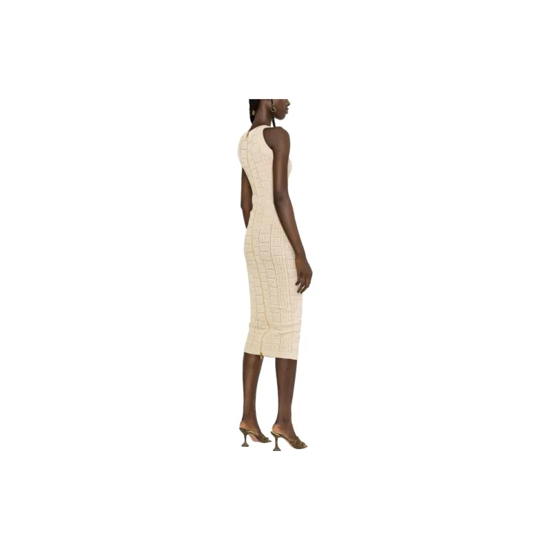 BALMAIN Monogram Mesh Midi Dress-3