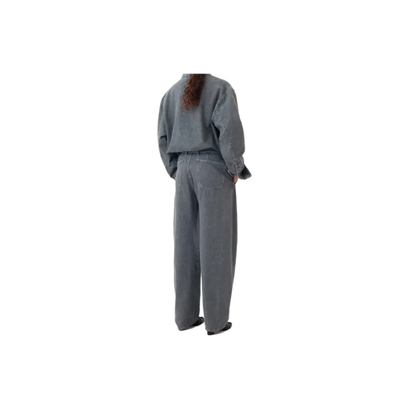 Lemaire Twisted Belted Pants 'Denim Stone Grey'-4