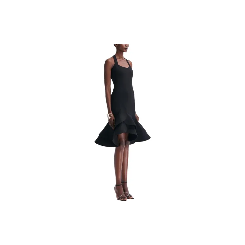 OSCAR DE LA RENTA Floral-belt Ruffle Dress-2