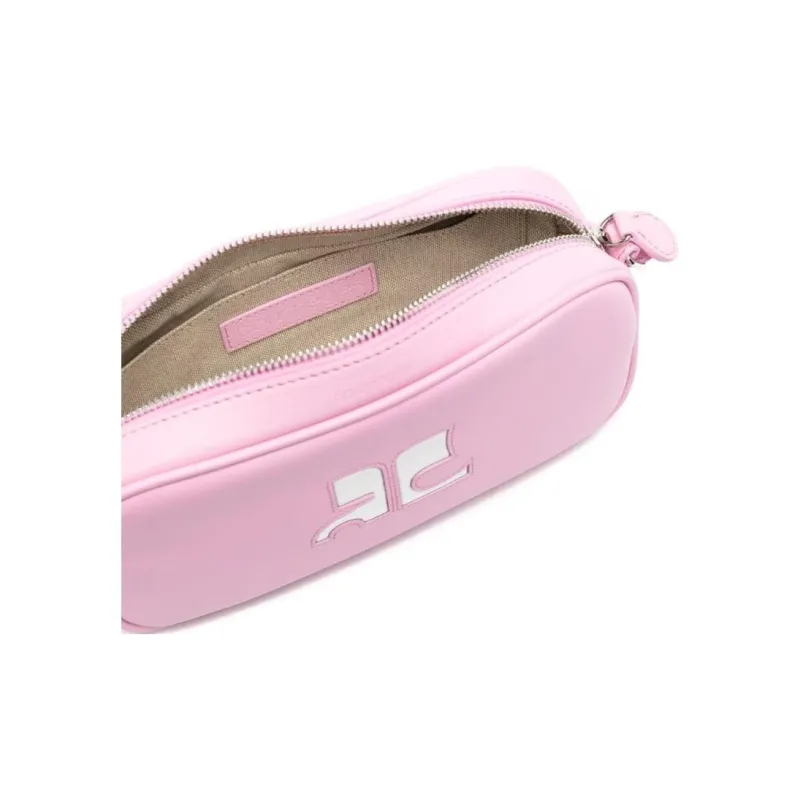 COURREGES Logo Patch Zip Up Shoulder Bag-4