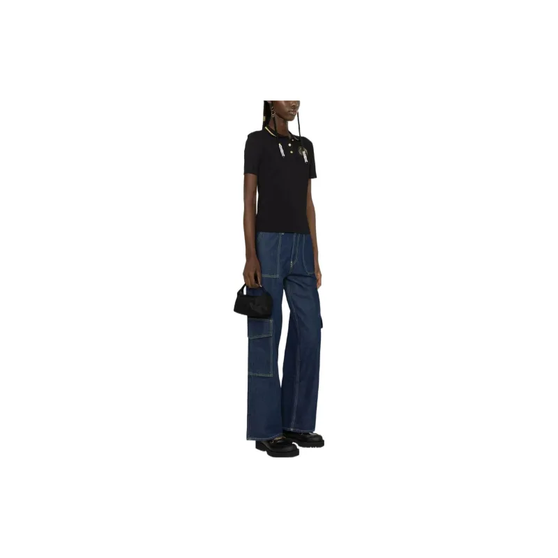 VERSACE JEANS COUTURE Polo Shirts Women's Black-3